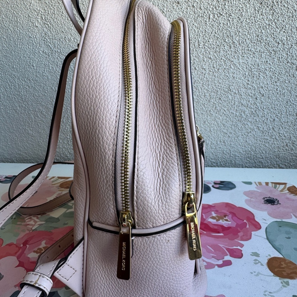 Michael Kors Blush Pebbled Leather Mini Backpack with Gold Hardware - Picture 2 of 2